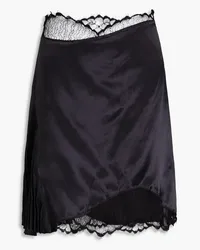 Victoria Beckham Lace-trimmed satin mini skirt - Black Black