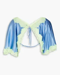 Alexander Wang Lace-trimmed silk-satin shrug - Blue Blue