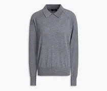 Mélange merino wool-blend sweater - Gray