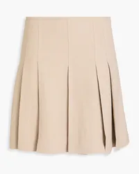 Brunello Cucinelli Pleated twill mini skirt - Neutral Neutral