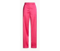 Satin-twill straight-leg pants - Pink