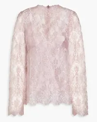 Dolce & Gabbana Metallic Chantilly lace top - Pink Pink