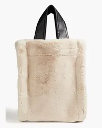 STAND Delphine faux fur tote - Gray Gray