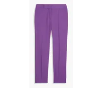 Grain de poudre wool and mohair-blend straight-leg pants - Purple