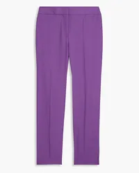 Oscar de la Renta Grain de poudre wool and mohair-blend straight-leg pants - Purple Purple