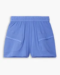 Paradised Prim crinkled cotton-gauze shorts - Blue Blue