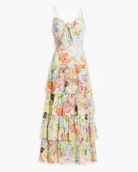 Alice + Olivia Alice Olivia - Fina cutout tiered broderie anglaise cotton midi dress - Green Green