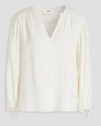 ba&sh Gathered cotton-gauze shirt - White White