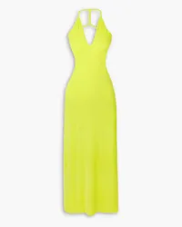 Dion Lee Open-back stretch-cady midi dress - Yellow Yellow