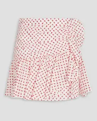 Claudie Pierlot Ruffled floral-print cotton mini skirt - White White