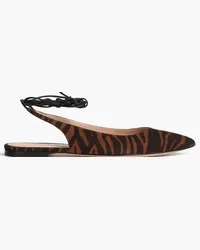 Gianvito Rossi Irene 05 zebra-print suede point-toe flats - Animal print Animal