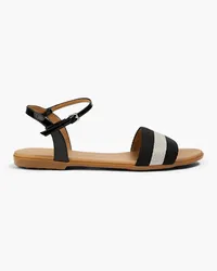 Bally Shiba striped canvas and patent-leather sandals - Black Black