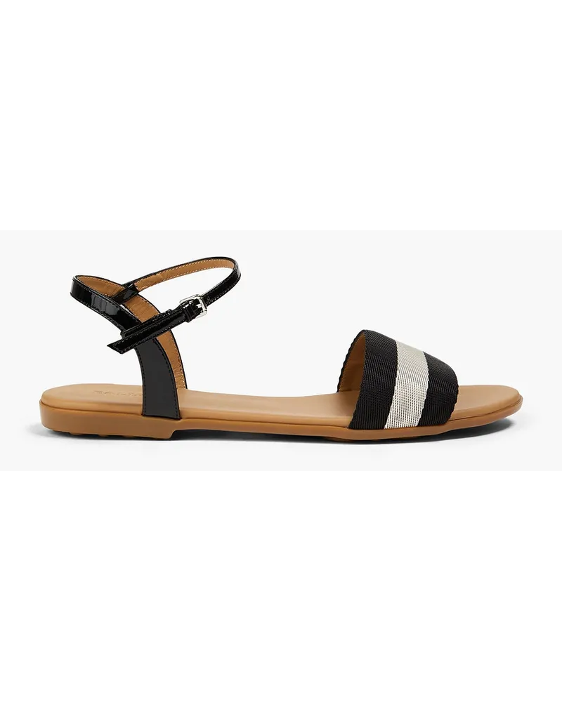 Bally Shiba striped canvas and patent-leather sandals - Black Black