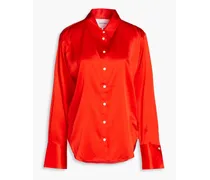 The Standard stretch-silk satin shirt - Red