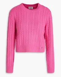 Claudie Pierlot Cropped cable-knit wool and cashmere-blend sweater - Pink Pink