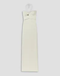 Alex Perry Coryn cutout satin-crepe halterneck gown - White White