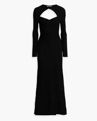 MSGM Cutout ribbed-knit maxi dress - Black Black