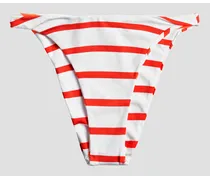 The Annabelle reversible striped mid-rise bikini briefs - White