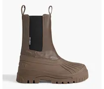 Cryo leather and rubber rain boots - Neutral