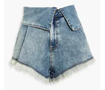 Azure distressed denim shorts - Blue