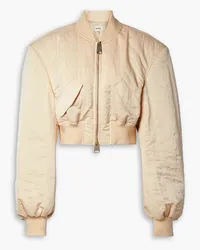 KHAITE Reggie cropped crinkled-shell bomber jacket - Orange Orange