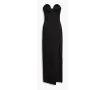 Strapless satin maxi dress - Black