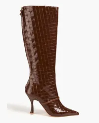 Malone Souliers Markle 90 embossed leather knee boots - Brown Brown