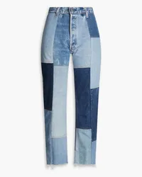 Levi's Cropped patchwork mid-rise slim-leg jeans - Blue Blue