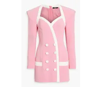 Two-tone crepe mini dress - Pink