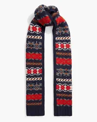 Alex Mill Fair Isle jacquard-knit wool-blend scarf - Blue Blue