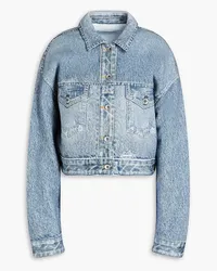 Rag & Bone Miramar cropped printed French cotton-terry jacket - Blue Blue