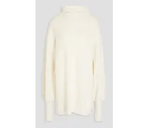 Camila ribbed cashmere turtleneck sweater - White