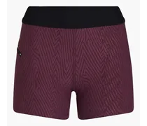 Emblem stretch-jacquard shorts - Purple