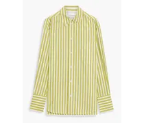 Striped cotton-poplin shirt - Green