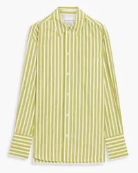 Victoria Beckham Striped cotton-poplin shirt - Green Green