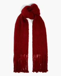 Joseph Brushed ribbed mohair-blend scarf - Burgundy Burgundy