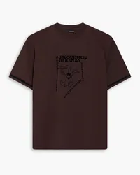 Jacquemus Flocked cotton-jersey T-shirt - Brown Brown