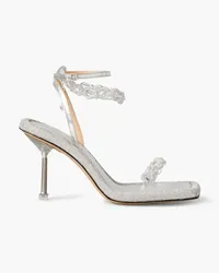 Mach & Mach Crystal-embellished PVC and metallic leather sandals - Metallic Metallic