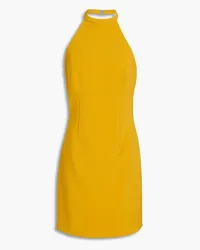 Halston Vic crepe halterneck mini dress - Yellow Yellow