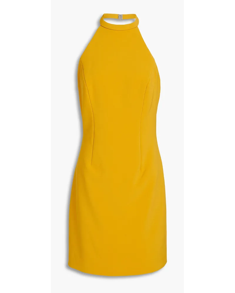 Vic crepe halterneck mini dress - Yellow