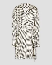 Claudie Pierlot Printed twill mini wrap dress - White White