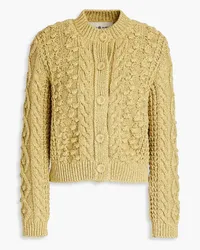 Tory Burch Mélange cable-knit cotton cardigan - Green Green