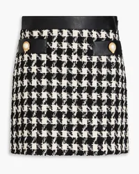 Moschino Houndstooth wool-blend tweed mini skirt - Black Black