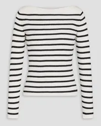 Frame Denim Striped wool, cashmere and silk-blend sweater - White White