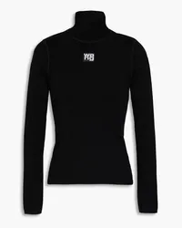 Alexander Wang Appliquéd knitted turtleneck sweater - Black Black