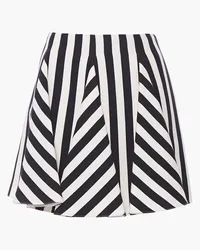 Valentino Garavani Pleated striped wool and silk-blend crepe mini skirt - White White