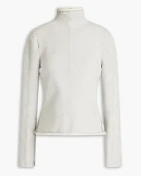 Alexander Wang Mélange French cotton-blend terry turtleneck top - Gray Gray