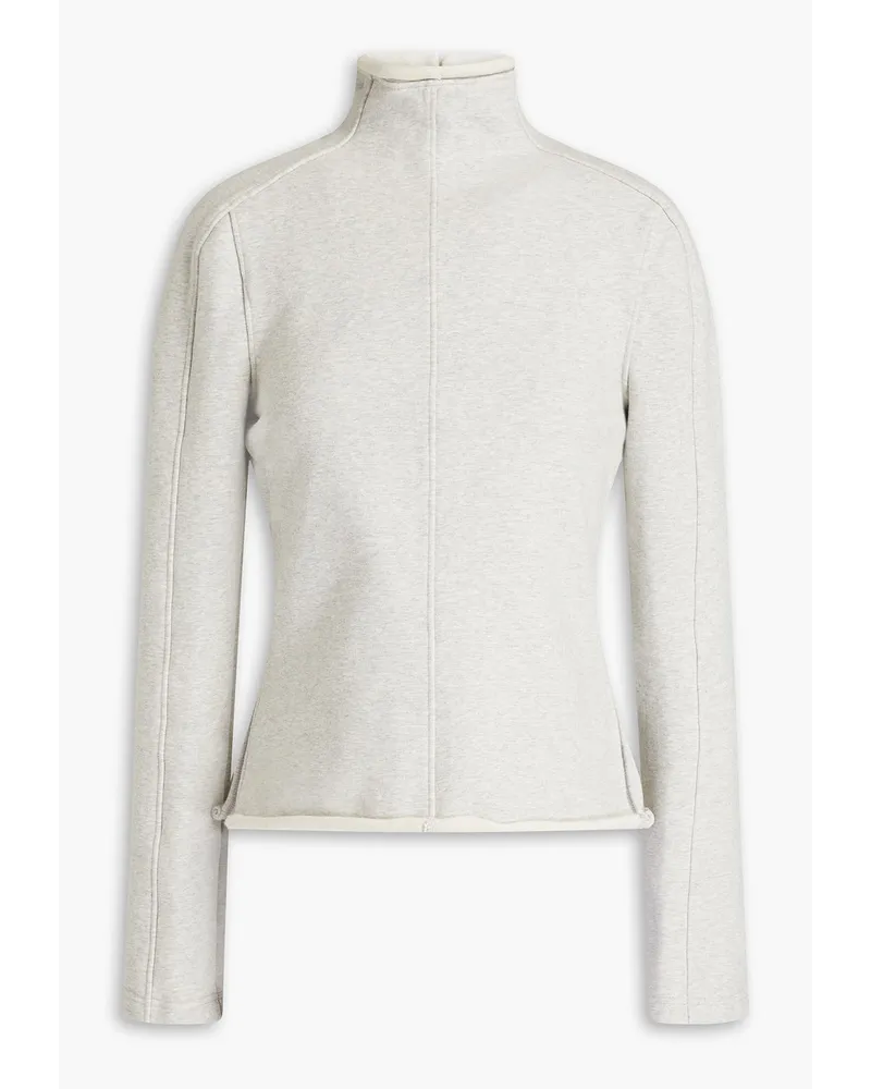 Alexander Wang Mélange French cotton-blend terry turtleneck top - Gray Gray