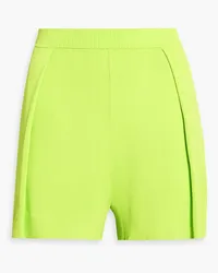 LAPOINTE Pleated ribbed-knit shorts - Green Green