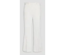 Cotton-gabardine straight-leg pants - White